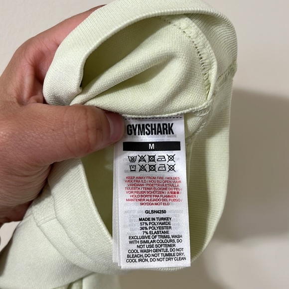 NEW Gymshark Flex Cycling Bike Shorts Light Green Yellow Marl Size Medium - Picture 9 of 9